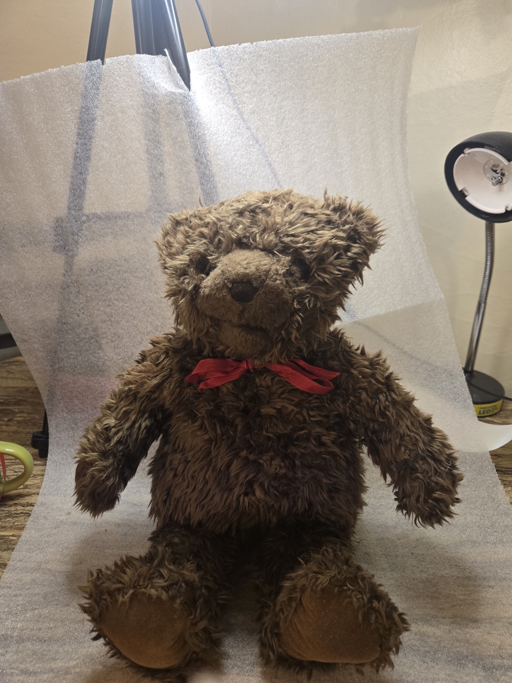 Gund Brown Teddy with Red Bow Accent